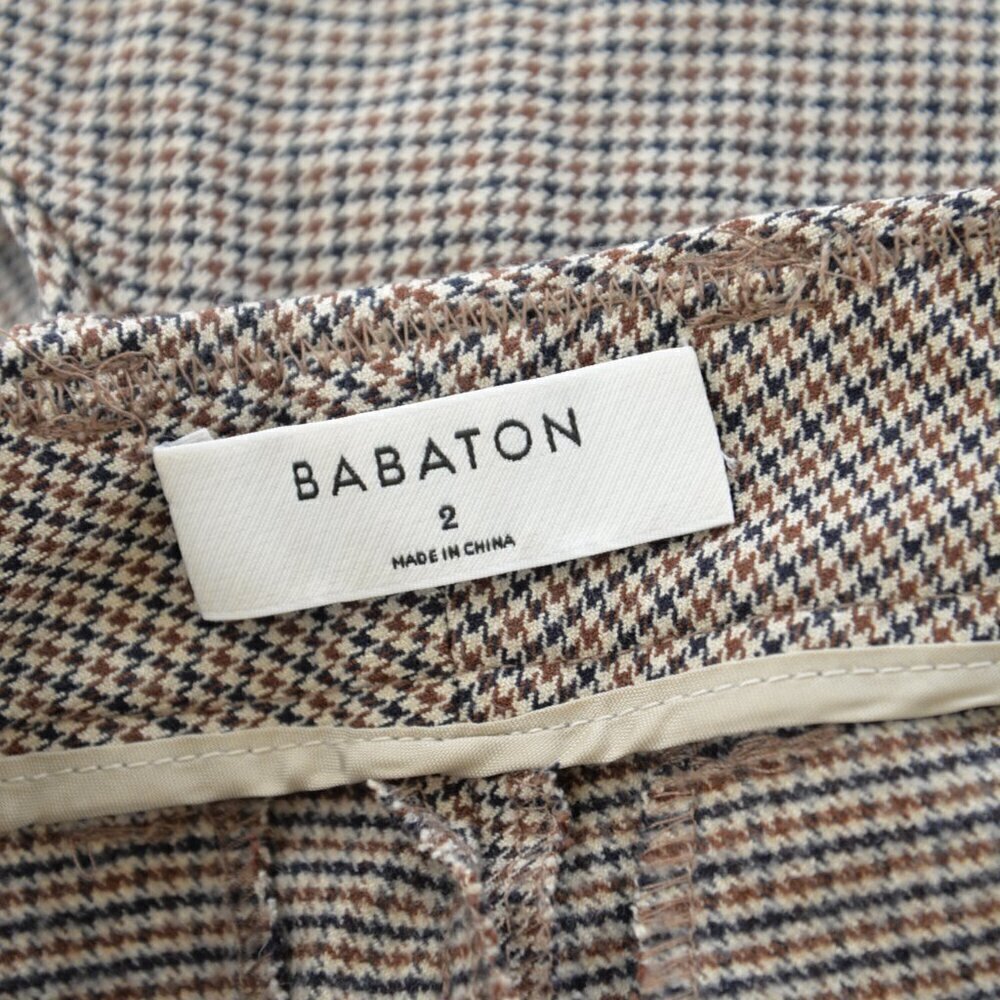 Aritzia Babaton Quentin Pant Brown Houndstooth Sz 2 - Picture 4 of 7